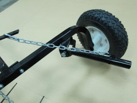 Secure rake wheel arm to the lift arm using clevis lock pin (P). See Figure 8 for rake arm position.