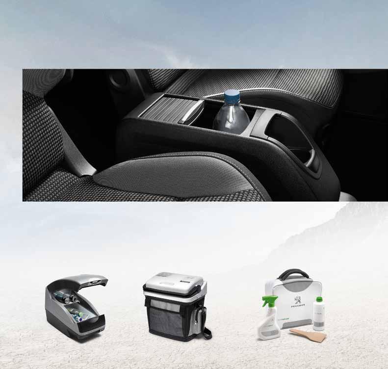ADVENTURE IN COMFORT We offer a range of accessories designed to further develop the interior of your Peugeot Partner Tepee according to your storage needs and practicality.