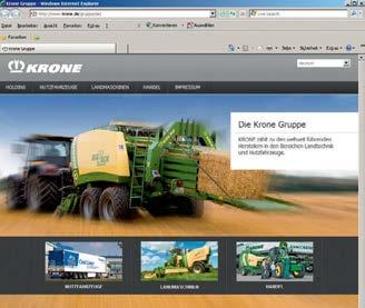 Website Discover the world at KRONE and visit us www.krone.de. Browse through our pages and find facts and figures as well as new development and a wide range of service options.