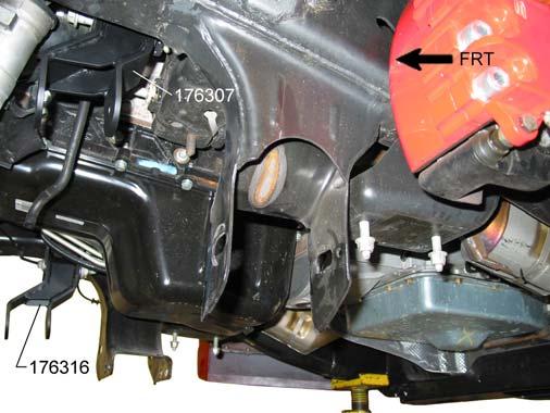 Paint bare metal to prevent rust. See illustration 9. 6) With the help of an assistant, raise subframe 176303 into the lower control arm frame brackets.