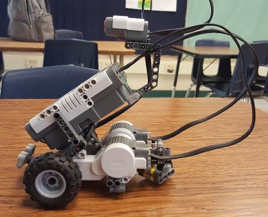 5 Pictures of Robot: Main Components: 2 motors (B and C) to drive 1 light sensor 2 medium tires