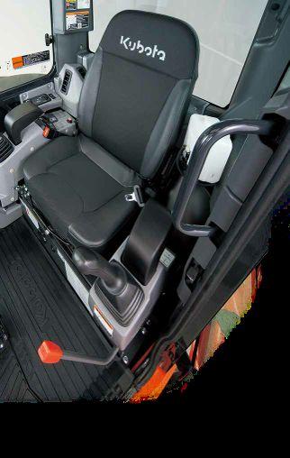 A A. Deluxe Suspension Seat Kubota s high back suspension seat has been designed for maximum operator comfort
