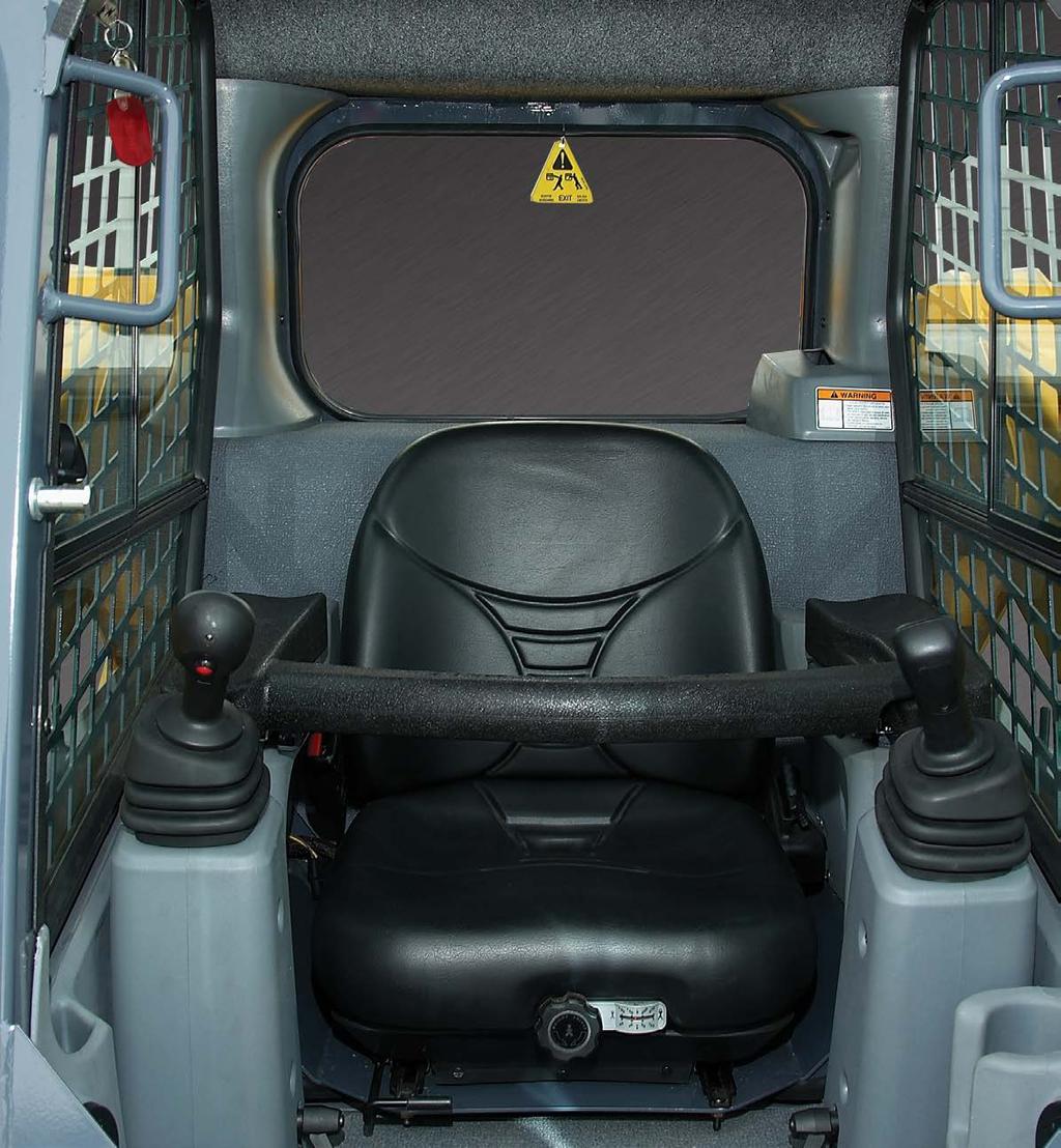 OPERATOR STATION COMFORT and SAFETY SOUND REDUCTION MATERIAL MULTIPLE AIR VENTS Six adjustable vents throughout the cab provide optimal temperature