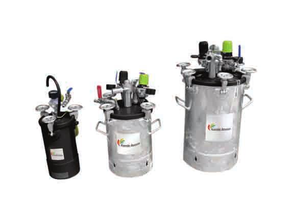 Airspray spraying & equipment Pressure pots Pressure pots 1 To feed, under pressure, all airspray guns.