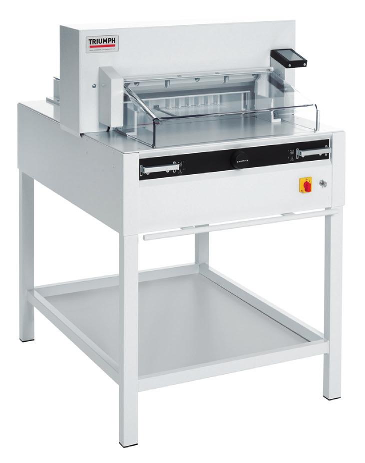 cut: 1 Cutting length behind blade: 18 Motor output, horsepower: 2 115V, 60Hz* 556 lbs (577 lbs with side tables) Dimensions (D x W x H), inches: 41 1/2 x 30 x 51 (53 W with side tables) CABINET