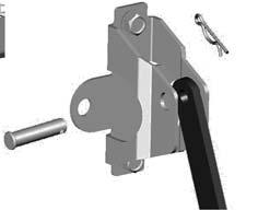 Fasten the Curved Door Arm to the Door Bracket with 5/16-18 x 1 Clevis Pin and lock it with a Hitch