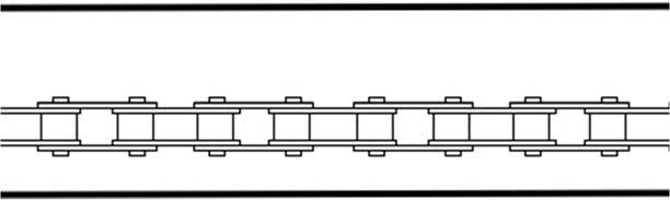2 to re-tighten the chain: 1. Turn the Chain-to-Cable Connector on the Trolley Shaft until the chain is about 1/4 (6mm) above the base of the rail. Compare with the illustration below.