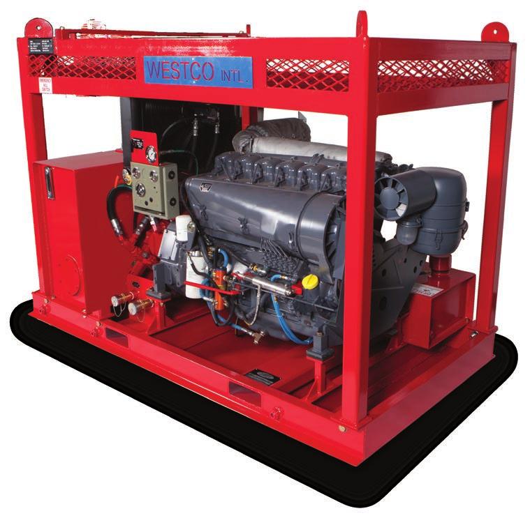 Diesel Power Unit Model HPU - 6914 Dimensions Length: 96 (2438 mm) Width: 48 (1219 mm) Height: 56 (1422 mm) The WESTCO model HPU-6914 diesel hydraulic power