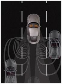 VI. Alert conditions: 1. When the vehicle is on, the system would start detecting objects in the blind area in the lane next to and behind the vehicle 50 feet. (Fig.16) 2.