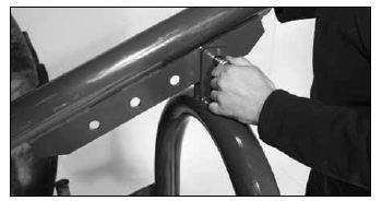 Attach the A frame to the boom after selecting the desired hole (for angle adjustment),