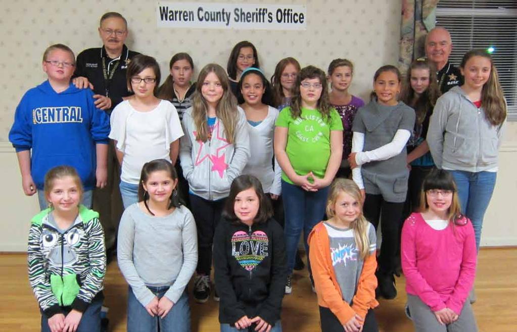INSIDE PAGE 1 Warren County Sheriff s Office Anti-Drug & Violence Poster Contest 2012 Participants Row (1) Top Standing: Deputy L.