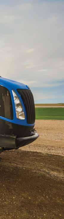 21 A smoother ride Not only do you get the comfortable, smooth ride that comes from a larger footprint, T9 SmartTrax II models also feature New Holland s four-point Comfort Ride cab suspension,