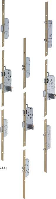 Standard lock version Security lock, 50 mm backset, 3 lateral dead bolts Ref.