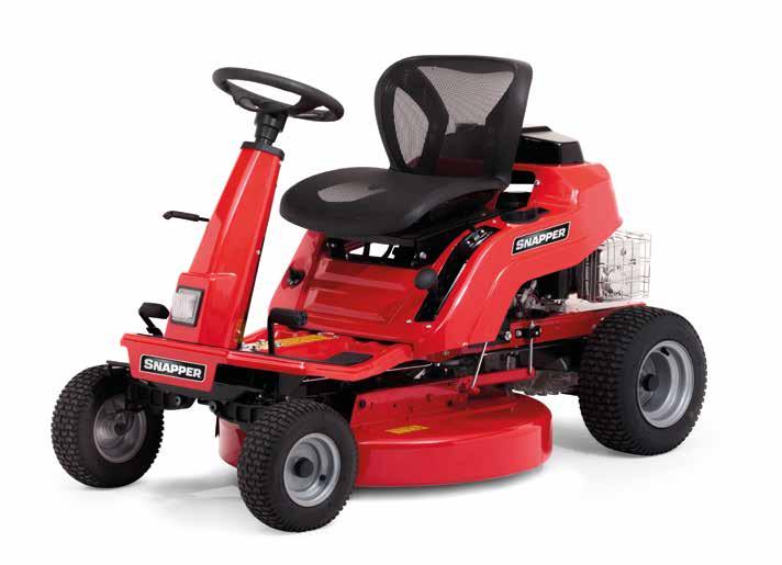 KING OF THE RIDERS All steel bodyparts These mowers are built to last. 8 liter fuel tank Manual deck engagement Easily engage the deck with the ergonomically placed lever.