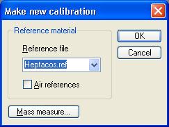 Make new calibration dialog box: 6. Click OK.