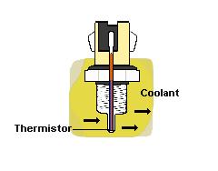 Temperature sensor Thermistor Used to monitor