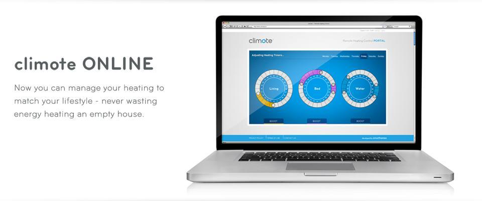 Anywhere in the world its possible Use climote CLOUD on the Internet from home, work or abroad to manage your home heating