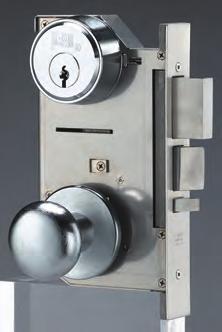 R. Brink Mogul key cylinder, and Lever Eskort Stainless steel strike plate Application The 1020 series of Mogul key and Lever Eskort or knob operated deadlocking latch/deadbolt is ideal for use in