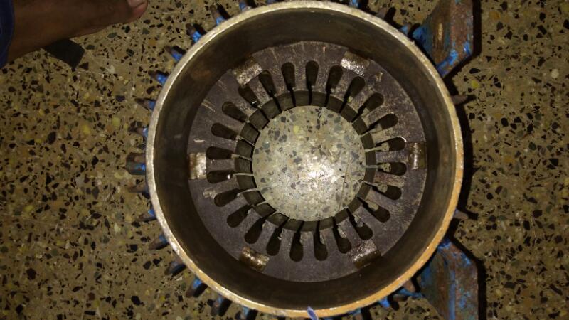 STATOR: Fig.1: Salient pole rotor using of permanent magnets Machine consists of 2 stators. Each stator consists of 24 slots and winding calculation of stator is given at below table fig. 5.
