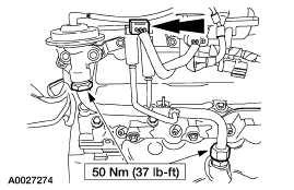 Install the EGR tube. Connect the electrical connector. Tighten the two compression nuts. 65.