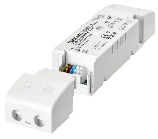 ) Can be either used build-in or independent with clip-on strain-relief (see accessory) Adjustable output current between 500 and 1,400 ma via ready2mains Programmer or I-select 2 plugs Max.