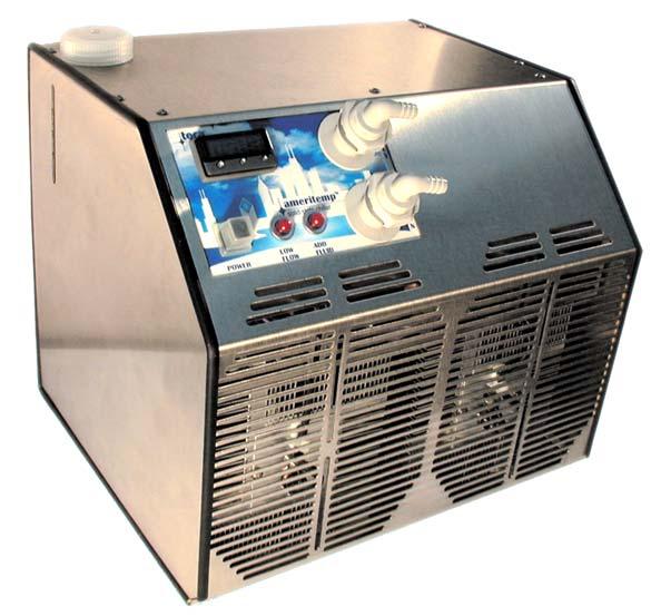 TLC-1400 Air Cooled Liquid Chiller 120 VAC, 240 VAC Input FEATURES Compact (only 12" X 14" bench top footprint) Weighs approximately 59 lbs.