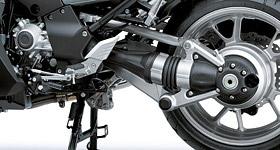 Tetra-Lever Suspension Variable Valve Timing Shaft Drive The Tetra-Lever rear suspension is supported at four points on the left and right side and mounts to Kawasaki?