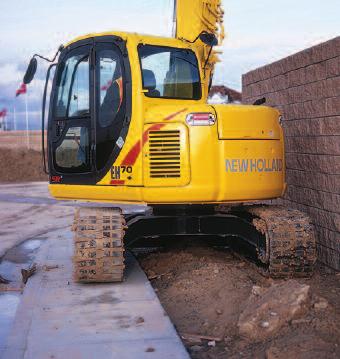 DIGGING POWER THAT FITS WHERE OTHER MACHINES CAN T EH70 and EH80 Midi Excavators Improve your on-the-job efficiency with a New Holland Construction midi excavator.