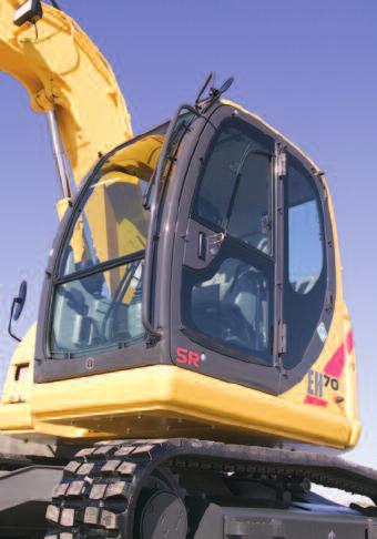 Silicon-filled cab mounts reduce noise and vibration Easy control Two pilot operated wrist controls and foot pedals give you command of the boom, arm, bucket and swing An electrical self-diagnostic