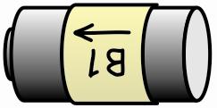 5. Place B1 in a battery holder or in the groove of the ruler. This time, position the battery so that the positive end is pointing to the left.