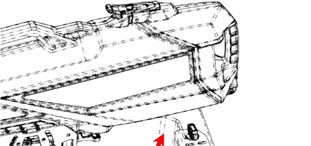 Tighten the Lock & Ride anchors (sold separately PN 90) to secure assembly to the cargo bed. (See illustration -). Note: Partial vehicle shown for clarity.