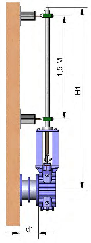 The definition variables are as follows: H1: Distance from the valve s shaft to the desired height of the actuator.