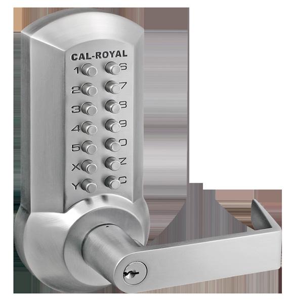 Heavy Duty Mechanical Push Button Lock MECHANICAL CRCODE204 Features Breakaway Lever Design Easy On-Door Code Change Weather Resistant Code-Free Option (Passage) Non-Handed 1-12 digit Length Code