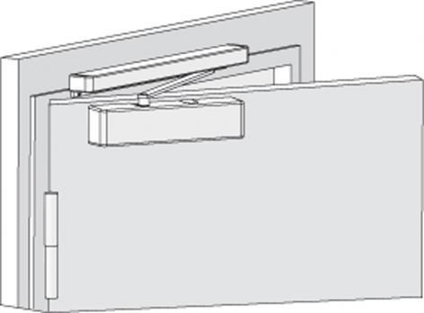 3 Product Information view construction Space required on doors for standard installation on hinge side Left handed shown in diagram Right handed is the reverse Installation dimensions for direct