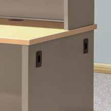 Work surfaces 60" and narrower include one centered grommet, and those 66" and wider include two. I.