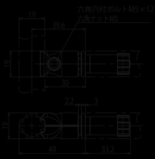 Folding S GFJ-D10 Pin S Hexagon Socket Head Cap Bolt M5x12 Hexagon Nut M5 Material : Body: Aluminum Die-Cast Bolt/Nut/Bearing: Steel Weight : 40 g