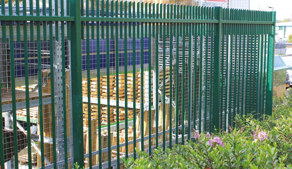 BARBICAN EXTRA SR1 BARBICAN Barbican Extra LPS 1175 SR1 security fence panels are identical to standard Barbican panels, but with an important difference; the additional pales through the top rail
