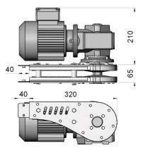 5 meter SS Direct End Drive with Motor GP (RIGHT) SSDD-A65GP-025R, 0.37R, 0.