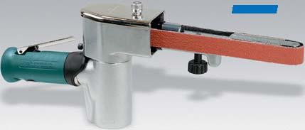 Belt guard easily detaches for quick abrasive change; simple belt tracking adjustment knob.