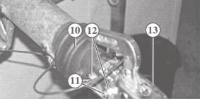 (11) Take off the coupling (13) Pull off the bellows (10) Pull out the bearing cartridge (14) with