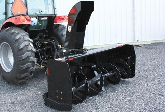 made of Hardox 400 steel Warranty: 2 year residential, light commercial or utility use 2 Timing Belt Requires no maintenance 3-Point Hitch Snow Blower 64 in Hydraulic