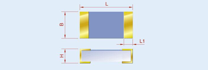 Data Sheet 906125 Page 3/5 Dimensions The dimensions are based on the standard DIN EN 140401-801: 2008-05; all dimensions are in mm. Type SMD design type L W H L1 Imperial / metric PCS 1.1302.