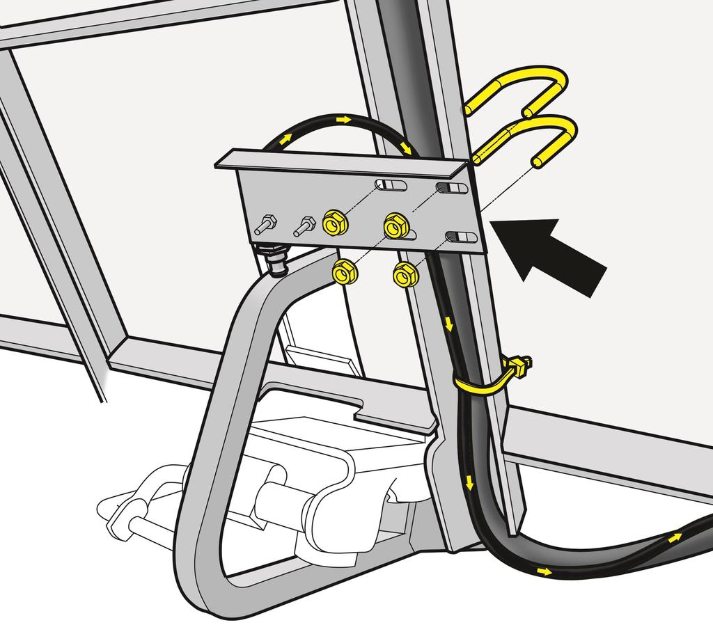 If mounting the switch using the Included Rivets, mark the hole locations and drill (6) 3/16 holes through the pedal. Mount the pad with the rivets. 3. Run the wire under the brake pedal, under the brake assembly and through the opening in the floor.