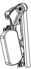 hanger (swing away and AVB0533 detachable) (adjustable via hand wheel / knob 0-70 ) - complete with calf Not available with fixed footplate or footboard 89 pad support : knee to heel length 290-460mm
