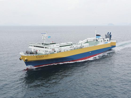 The vessel with large deadweight and cargo hold capacity has improved fuel consumption by 10% compared with the previous version of the 120,000DWT type.