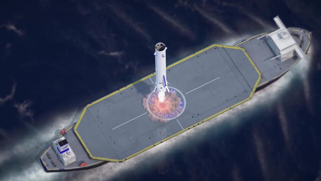 New Glenn First stage will be fully reusable and land vertical on a barge in the ocean.