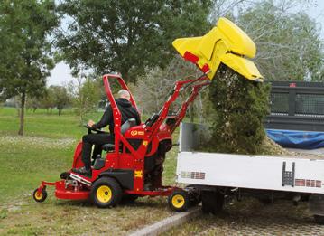 Hopper Its large, 300-litre grass collector is made of shock resistant materials and it is equipped with air deflectors that ensure a greater filling and that directs dust