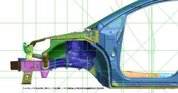 Mid-size SUV Aluminum BIW Concept Study FMVSS208 35 mph Frontal Rigid Barrier Impact Driver