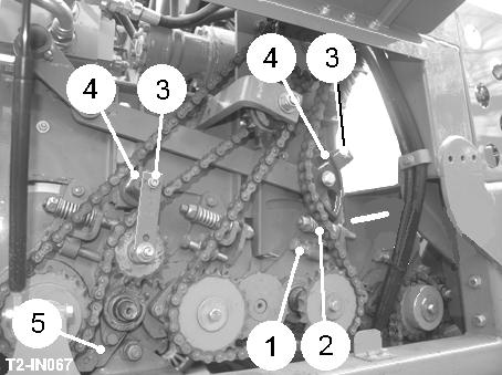For example, 5 scroll shafts (3+2), 6 scroll shafts (3+3), 7 scroll shafts (3+4), 8 scroll shafts (4+4) etc. The scrolls shafts are driven hydraulically via a gearbox and drive chain.