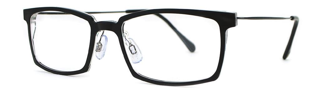MILO A 52 B 33 ED 53 DBL 18 TMPL 145 6003 - BLACK/CRYSTAL The Milo is an understated masculine rectangular frame that reinvents a classic shape.
